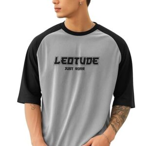 LEOTUDE Men Polycotton Classy Look Regular Fit Round Neck Half Sleeve Tshirt| Colorful Oversized Fit T-Shirt for Mans